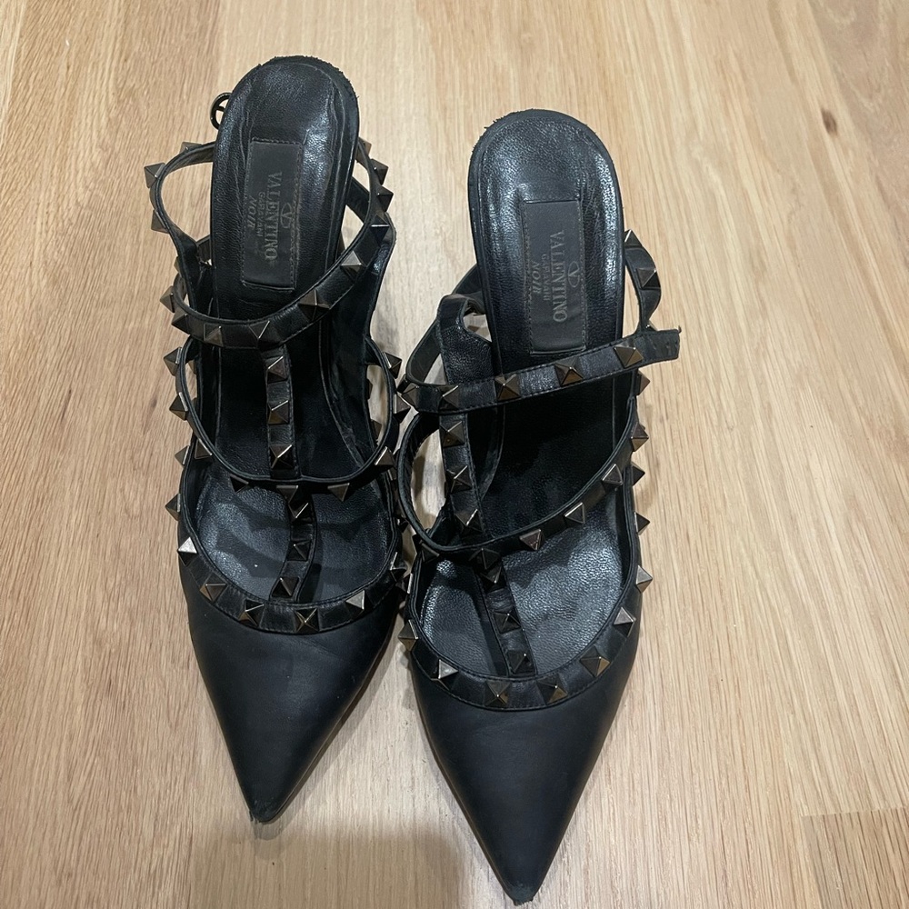 Valentino Black Studded Women's Shoes size 38.5